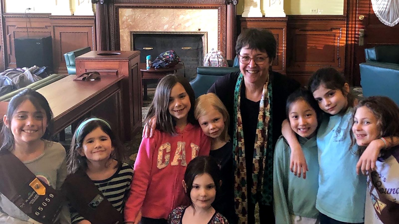 Rep. Domb with Girl Scout group